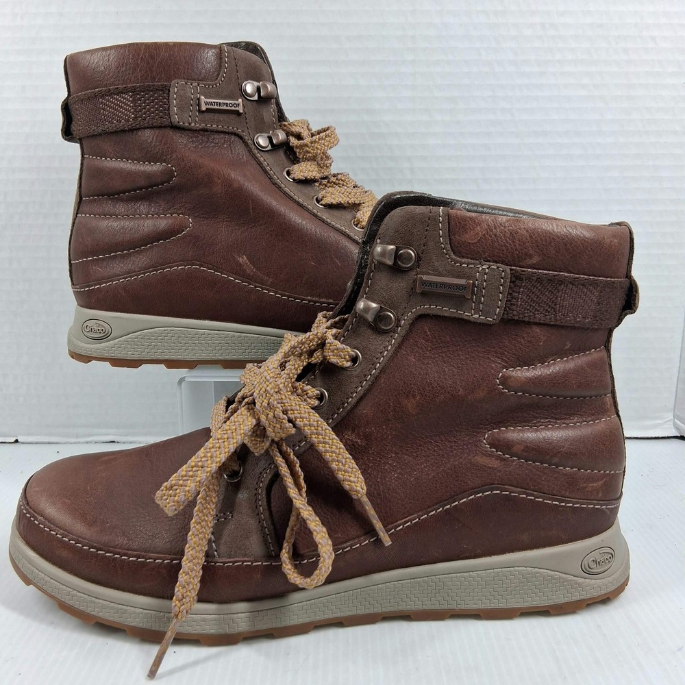 Chaco Borealis Tall Waterproof Brown Leather Boots Womens 6.5 JCH107548